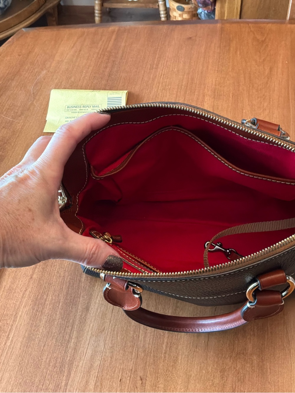 Dooney & Bourke Black and Brown Pebble Cameron Satchel - Picture 13 of 16